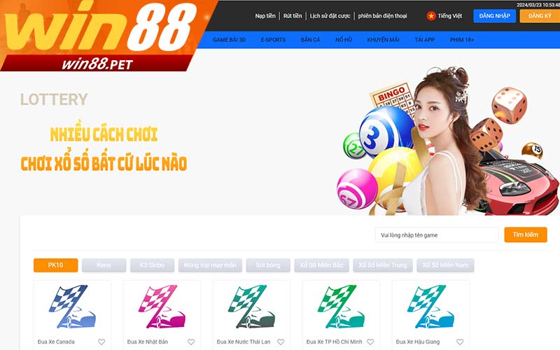 Chơi win88 xổ số bất cứ lúc nào