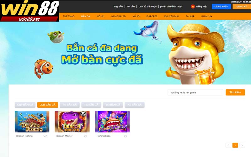 Khám Phá Sảnh Bắn Cá JL Tại Nhà Cái Win88 Uy Tín